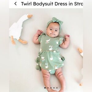 Kyte Baby Twirl Bodysuit Dress 0-3 months silly goose print - NEVER WORN
